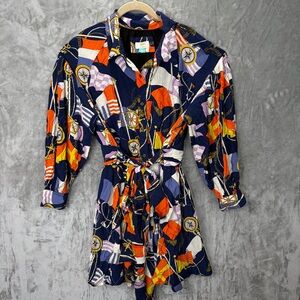 Anthropologie X Maeve Women's US Size 2X Mini Shirtdress Navy Nautical Sailor‎